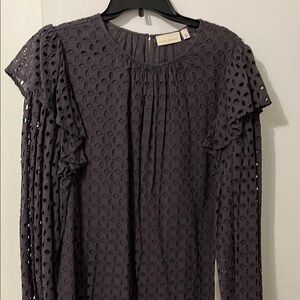 Happy Nature Charcoal Eyelet Top